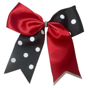 Black & Red Polka Dot Cheer Bow