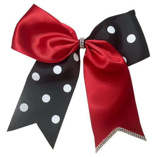 Black & Red Polka Dot Cheer Bow